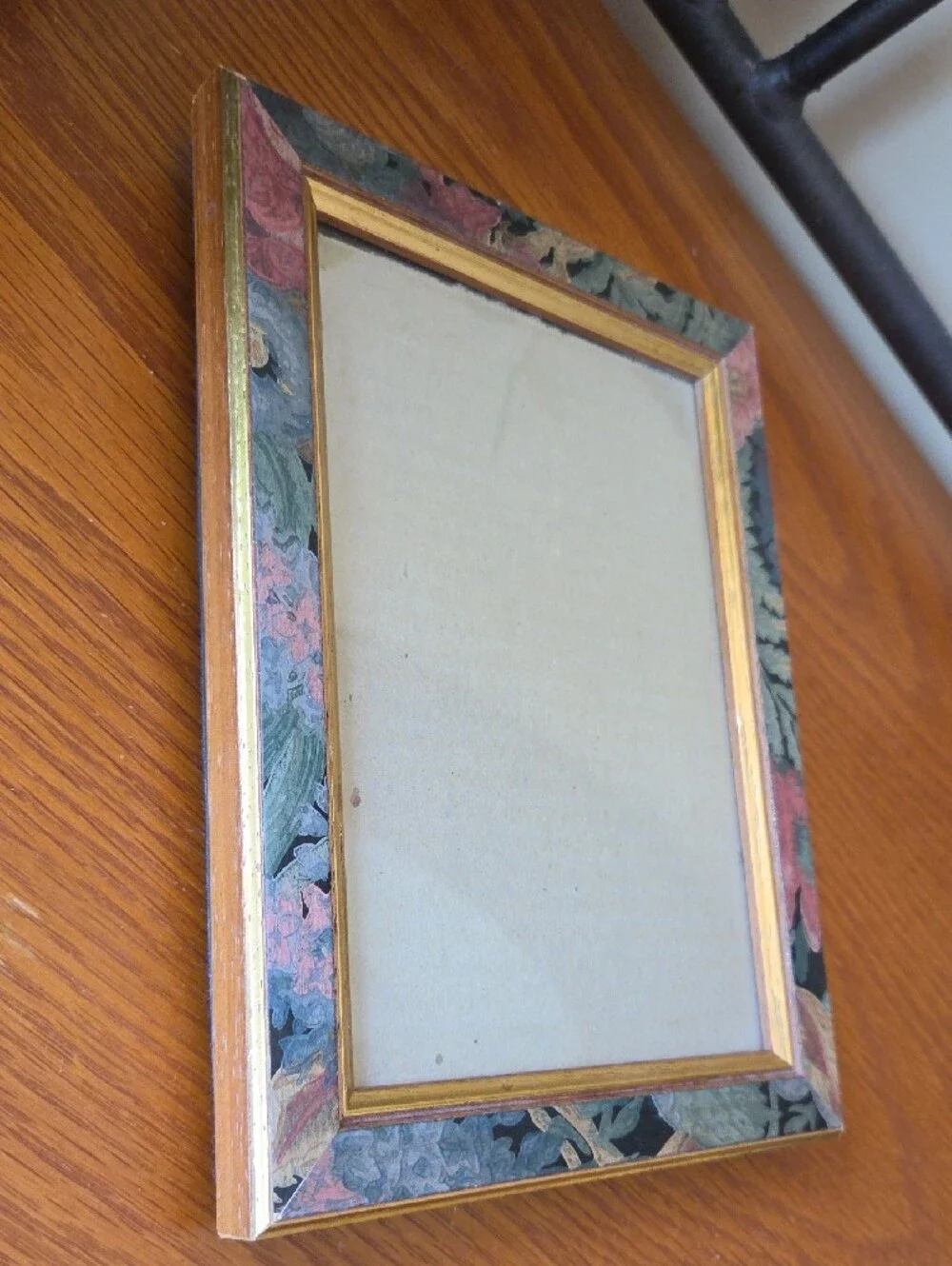 Floral Pattern Gold Trim Picture Frame - Multicolor Floral- Holds 5x7 Photo